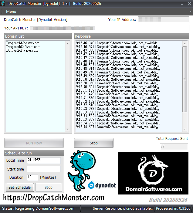 DropCatchMonster1.3 - Dynadot API