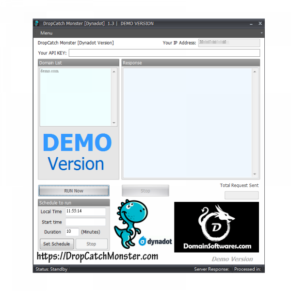 DropcatchMonster - Dynadot API DEMO Version