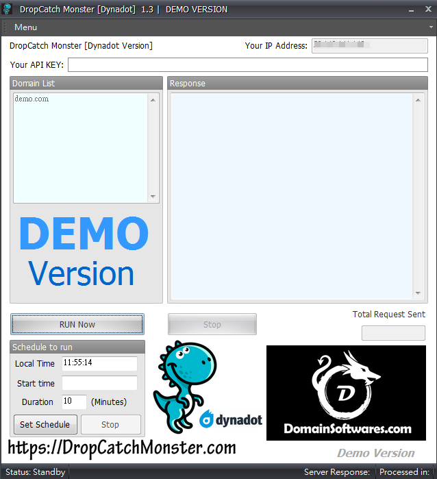DropcatchMonster - Dynadot API DEMO Version
