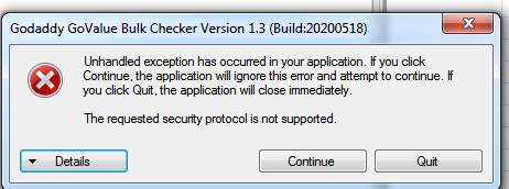 How To Fix The Requested Security Protocol Is Not Supported.