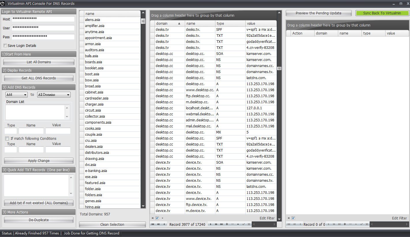 Update DNS using Virtualmin API on Windows