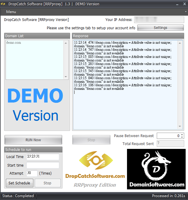RRPproxy API Dropcatch Software Demo