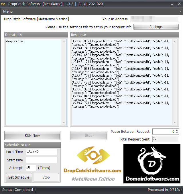 Dropcatch Software - MetaName API