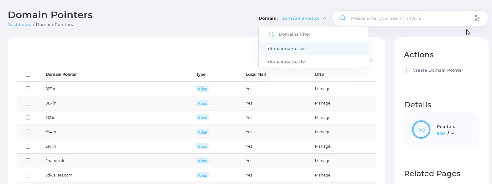 DirectAdmin Bulk Add Domain Alias