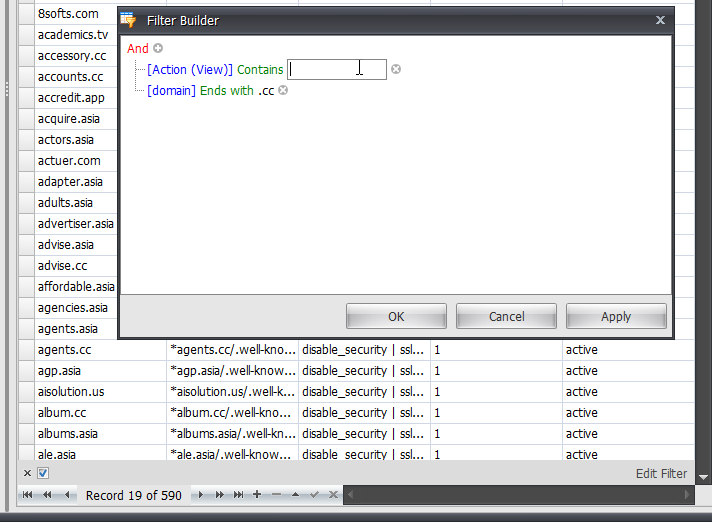 Cloudflare API Console - Advanced Filter for pagerule